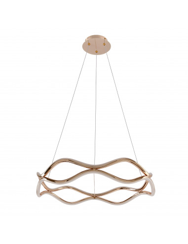 CANDELLUX VAVE lampa wisząca patynowy 28W LED 3000K maskownica biała ŚREDNICA 50CM 34-35653