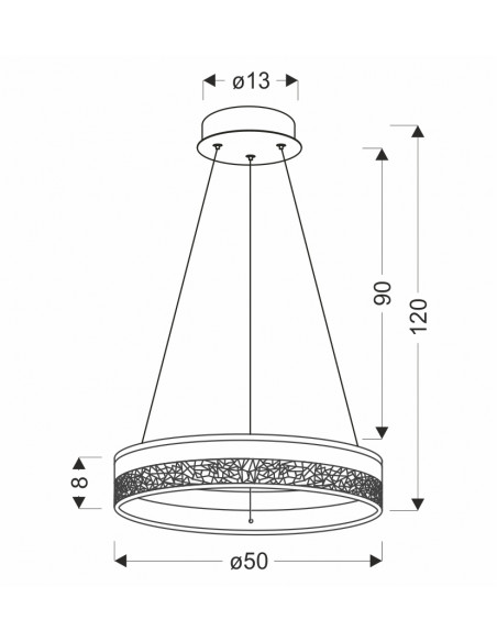 CANDELLUX FROZI lampa wisząca biały 32W LED 3000K kryształki bezbarwne 31-35547