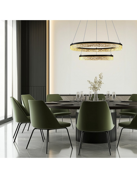 CANDELLUX FROZI lampa wisząca czarny 38W LED 3000K kryształki bezbarwne 32-35561