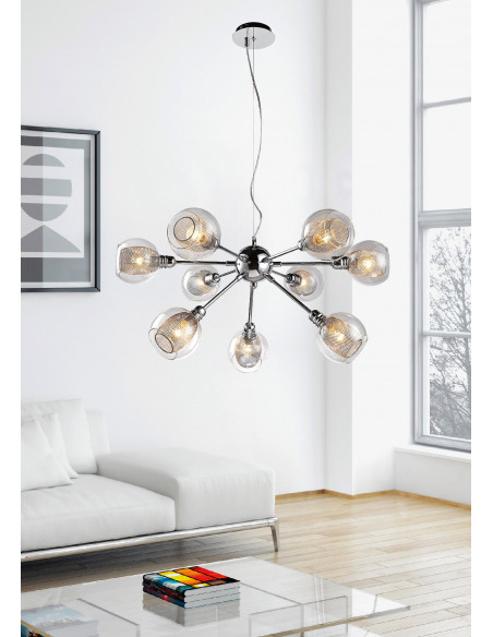 CANDELLUX DIXI LAMPA WISZĄCA 9X40W E14 CHROM 39-65018