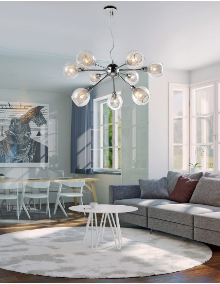 CANDELLUX DIXI LAMPA WISZĄCA 9X40W E14 CHROM 39-65018