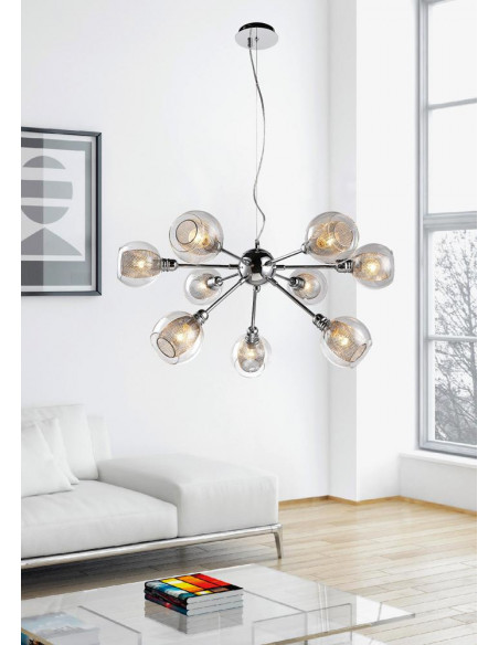 CANDELLUX DIXI LAMPA WISZĄCA 9X40W E14 CHROM 39-65018