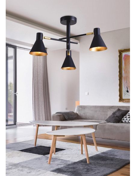 CANDELLUX LESS LAMPA WISZĄCA 3X40W E14 CZARNY MATOWY 33-70975