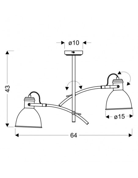 CANDELLUX ZUMBA LAMPA WISZĄCA 2X60W E27 BIAŁY+CZARNY 32-72054