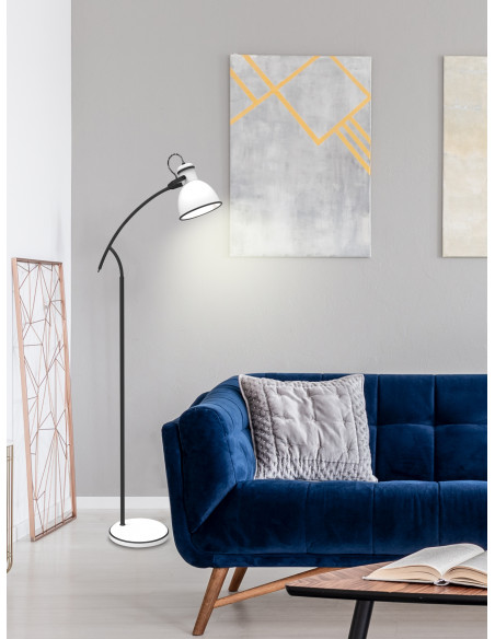 CANDELLUX ZUMBA LAMPA PODŁOGOWA SZTYCA SKOS 1X40W E27 BIAŁY+CZARNY 51-72108