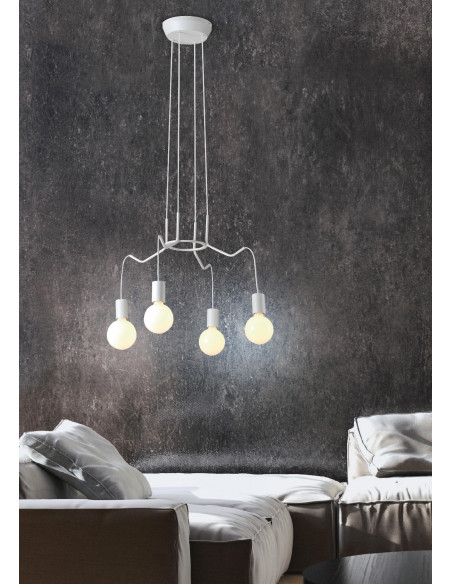 CANDELLUX BASSO LAMPA WISZĄCA 4X40W E27 BIAŁY MATOWY 34-71002