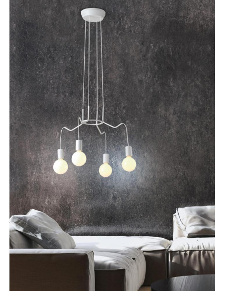 CANDELLUX BASSO LAMPA WISZĄCA 4X40W E27 BIAŁY MATOWY 34-71002