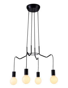 CANDELLUX BASSO LAMPA WISZĄCA 4X40W E27 CZARNY MATOWY 34-71019