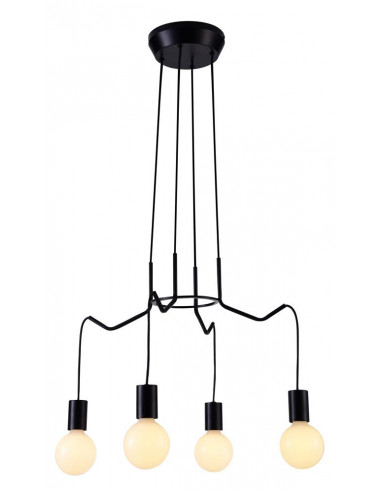 CANDELLUX BASSO LAMPA WISZĄCA 4X40W E27 CZARNY MATOWY 34-71019