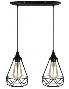 CANDELLUX GRAF LAMPA WISZĄCA 2X60W E27 CZARNY 32-62895