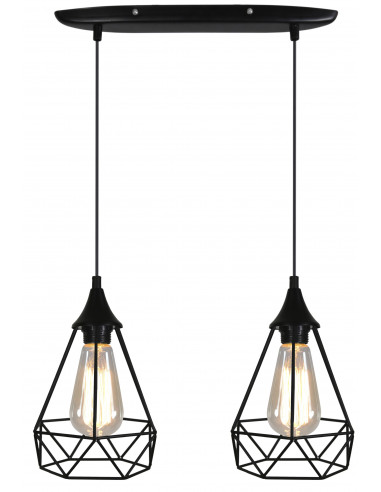 CANDELLUX GRAF LAMPA WISZĄCA 2X60W E27 CZARNY 32-62895