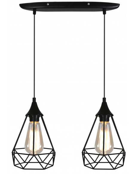 CANDELLUX GRAF LAMPA WISZĄCA 2X60W E27 CZARNY 32-62895