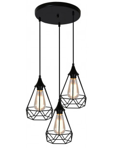 CANDELLUX GRAF LAMPA WISZĄCA TALERZ 3X60W E27 CZARNY 33-62918