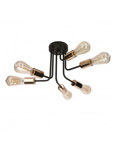 CANDELLUX SPILL LAMPA WISZĄCA 6X60W E27 CZARNY 36-56542