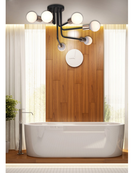 CANDELLUX SPILL LAMPA WISZĄCA 6X60W E27 CZARNY 36-56542