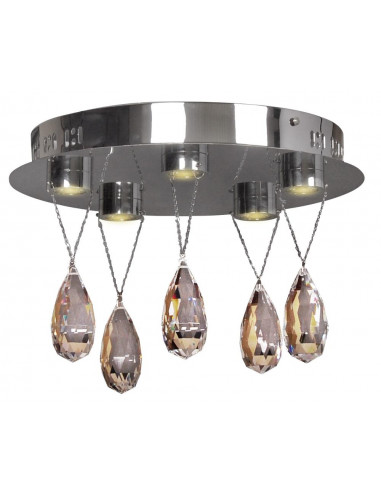 CANDELLUX PRISMA LAMPA SUFITOWA PLAFON 5X3W LED CHROM 98-25722