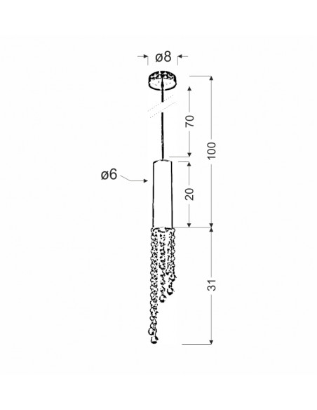 CANDELLUX DUERO LAMPA WISZĄCA 1X3W LED GU10 CHROM 31-25241