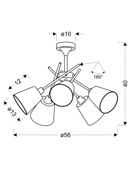 CANDELLUX VOX LAMPA WISZĄCA 5X40W E14 CHROM Z ABAŻUREM 35-70630