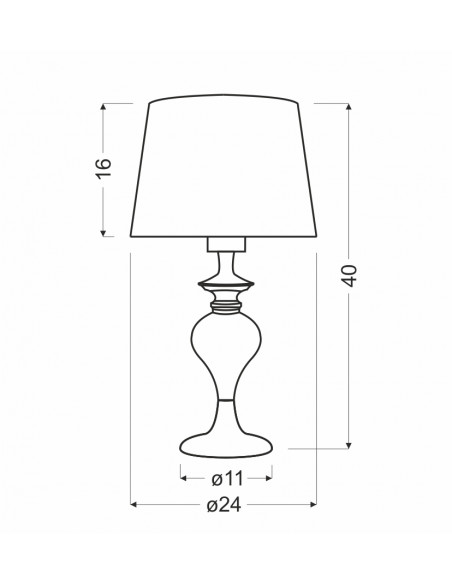 CANDELLUX GILLENIA LAMPA GABINETOWA 40CM 1X60W E27 SREBRNA 41-11954