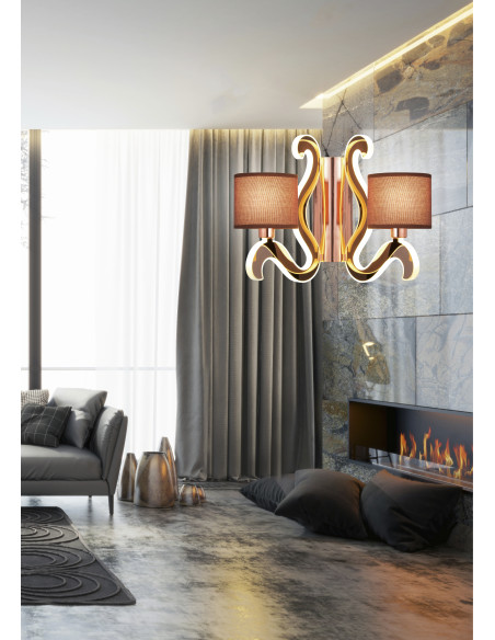 CANDELLUX AMBROSIA 3 LAMPA KINKIET 2X40W E14 + 12,3W LED MIEDZIANY 22-33529