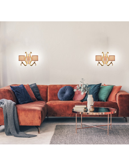 CANDELLUX AMBROSIA 3 LAMPA KINKIET 2X40W E14 + 12,3W LED MIEDZIANY 22-33529