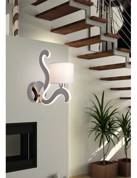 CANDELLUX AMBROSIA 1 LAMPA KINKIET 1X40W E14 + 6W LED CHROM 21-33864