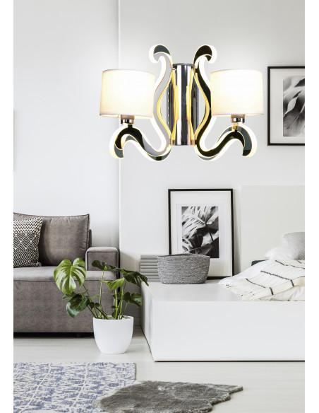 CANDELLUX AMBROSIA 1 LAMPA KINKIET 2X40W E14 + 12,3W LED CHROM 22-33871