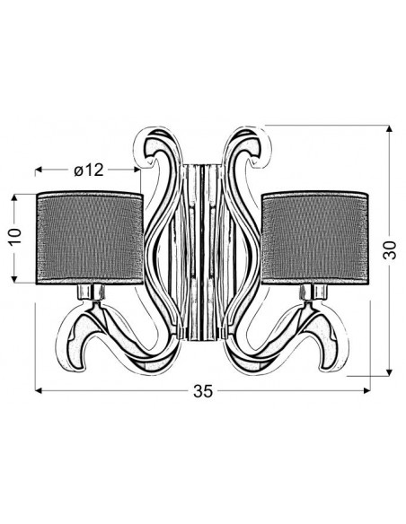 CANDELLUX AMBROSIA 1 LAMPA KINKIET 2X40W E14 + 12,3W LED CHROM 22-33871