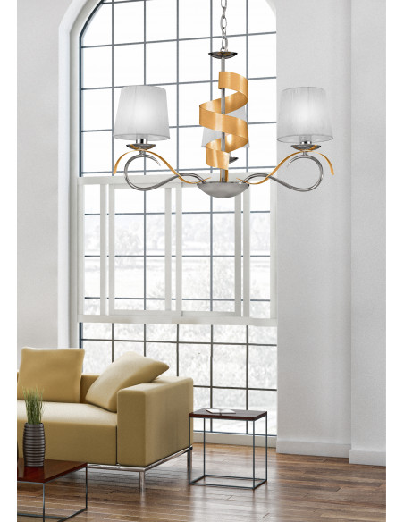 CANDELLUX DENIS LAMPA WISZĄCA 3X40W E14 CHROM/ZŁOTY 33-23421
