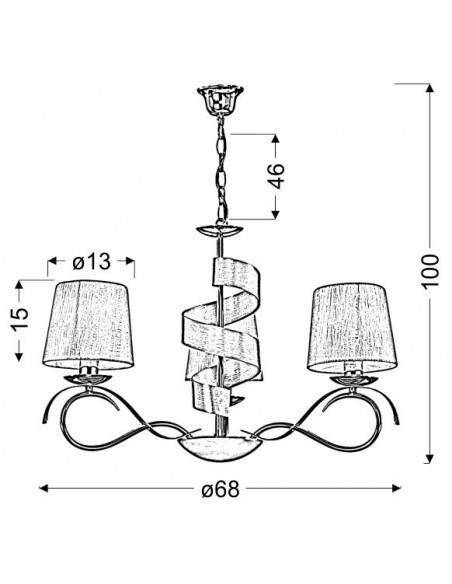 CANDELLUX DENIS LAMPA WISZĄCA 3X40W E14 CHROM/ZŁOTY 33-23421