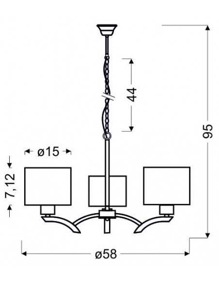 CANDELLUX DRAGA LAMPA WISZĄCA 3X60W E27 KREMOWY 33-04208