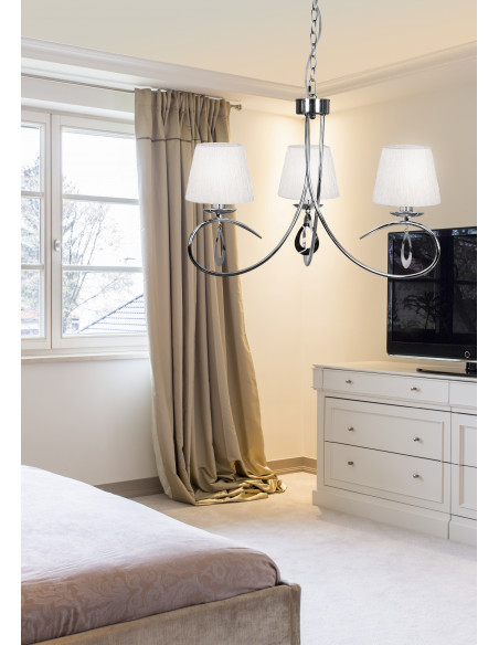 CANDELLUX ARNIKA LAMPA WISZĄCA 3X40W E14 CHROM / BIAŁY 33-21663
