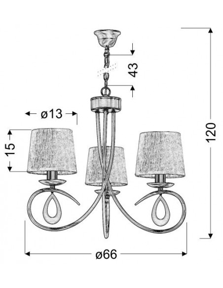 CANDELLUX ARNIKA LAMPA WISZĄCA 3X40W E14 CHROM / BIAŁY 33-21663