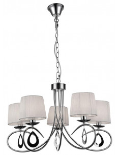 CANDELLUX ARNIKA LAMPA WISZĄCA 5X40W E14 CHROM / BIAŁY 35-21687