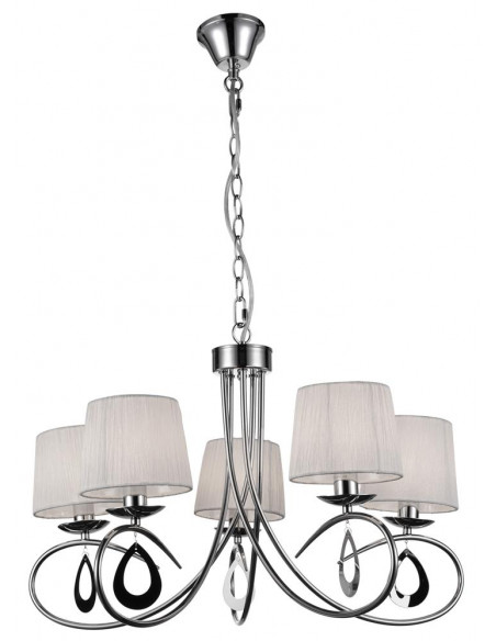 CANDELLUX ARNIKA LAMPA WISZĄCA 5X40W E14 CHROM / BIAŁY 35-21687