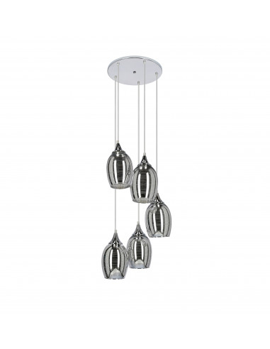 CANDELLUX MARINA LAMPA WISZĄCA TALERZ 5X60W E27 CHROM 35-60198