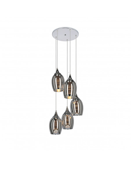 CANDELLUX MARINA LAMPA WISZĄCA TALERZ 5X60W E27 CHROM 35-60198