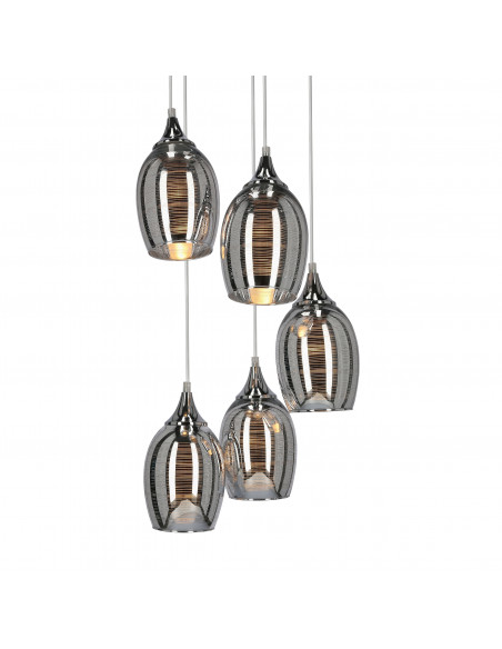 CANDELLUX MARINA LAMPA WISZĄCA TALERZ 5X60W E27 CHROM 35-60198