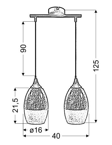 CANDELLUX CELIA LAMPA WISZĄCA 2X60W E27 SREBRNY 32-51578