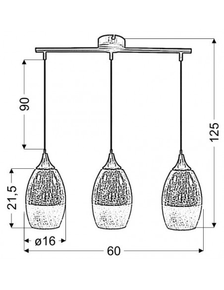 CANDELLUX CELIA LAMPA WISZĄCA 3X60W E27 SREBRNY 33-51585