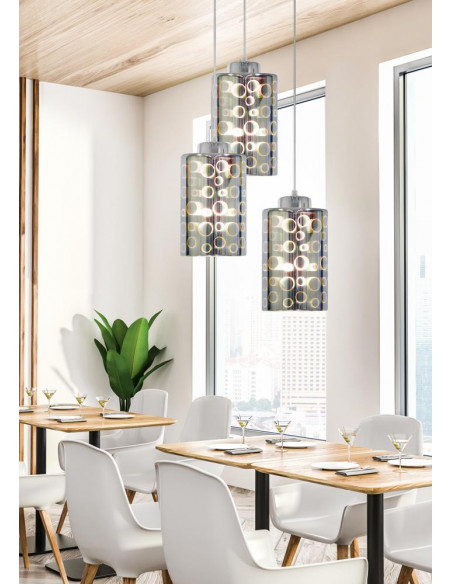 CANDELLUX NOCTURNO LAMPA WISZĄCA TALERZ 3X40W E27 CHROM 33-57747