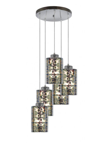 CANDELLUX NOCTURNO LAMPA WISZĄCA TALERZ 5X40W E27 CHROM 35-57730