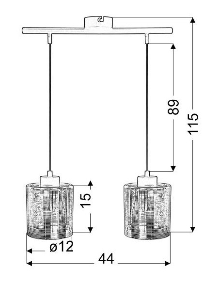 CANDELLUX NOCTURNO LAMPA WISZĄCA 2X40W E27 CHROM 32-57693