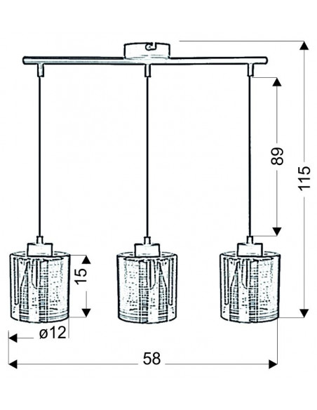 CANDELLUX NOCTURNO LAMPA WISZĄCA 3X40W E27 CHROM 33-57709