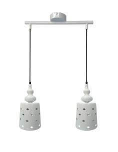 CANDELLUX HAMP LAMPA WISZĄCA 2X60W E27 BIAŁY 32-51929