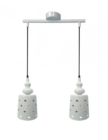 CANDELLUX HAMP LAMPA WISZĄCA 2X60W E27 BIAŁY 32-51929