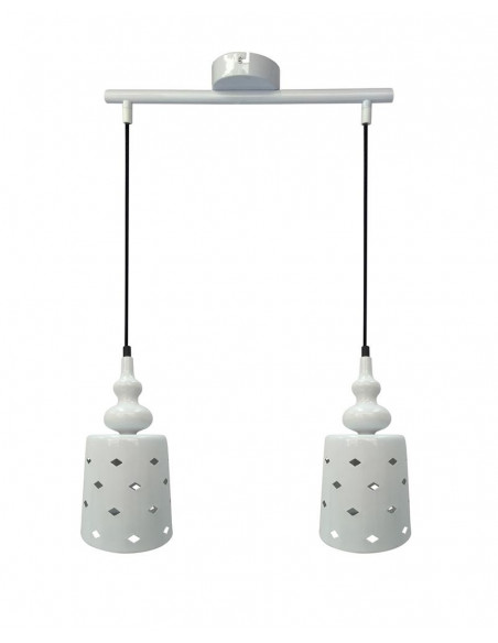 CANDELLUX HAMP LAMPA WISZĄCA 2X60W E27 BIAŁY 32-51929
