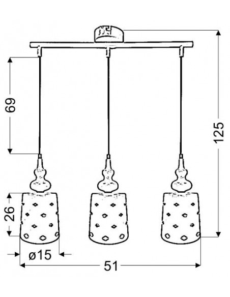 CANDELLUX HAMP LAMPA WISZĄCA 3X60W E27 BIAŁY 33-51943
