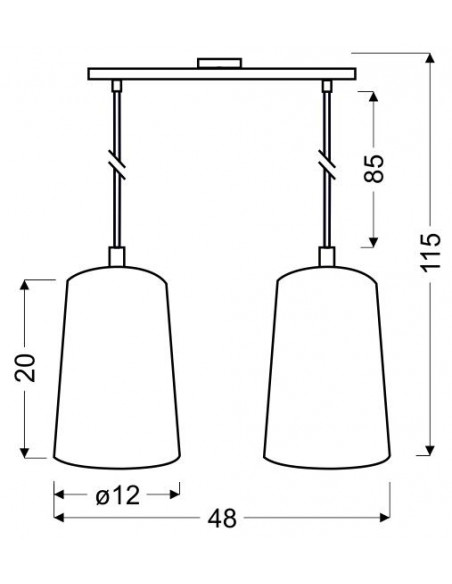CANDELLUX VISTA LAMPA WISZĄCA 2X60W E27 BIAŁY 32-64271