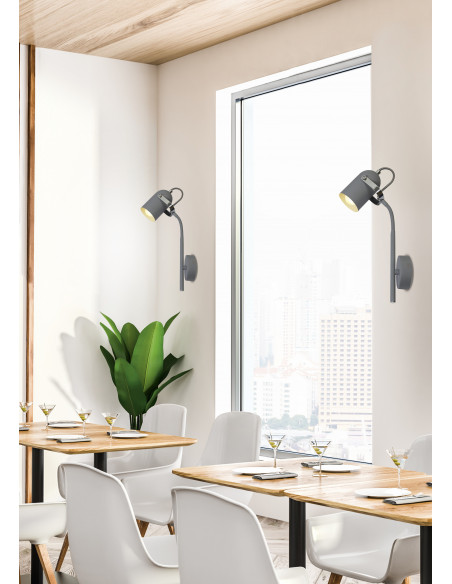 CANDELLUX GRAY LAMPA KINKIET NA WYSIĘGNIKU 1X40W E14 SZARY 91-66527